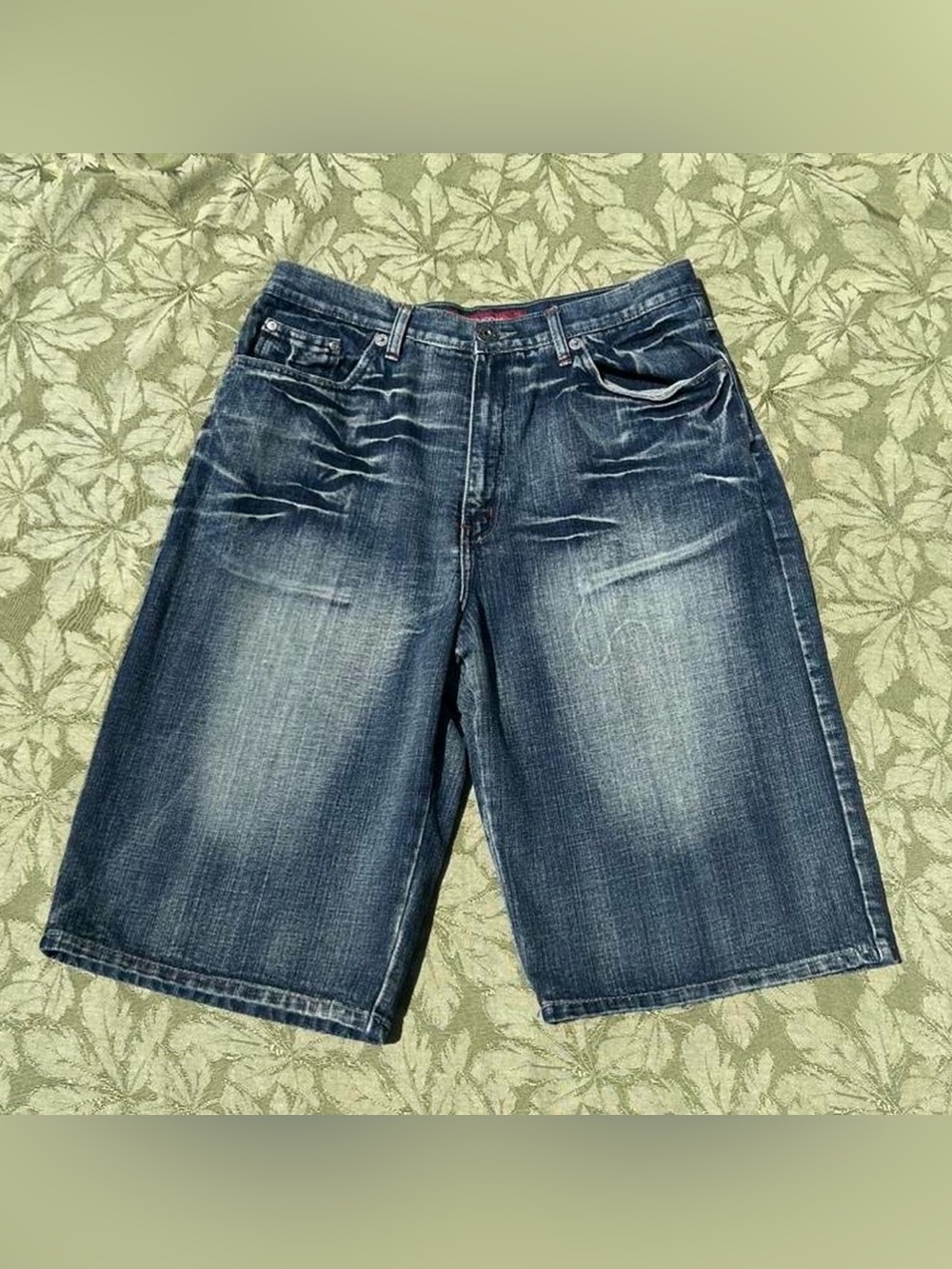 Men's Denim Shorts - Dark Blue Washed